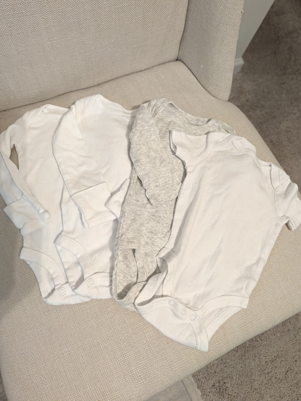 Carter's Long and Short-Sleeve Basics Bodysuit Set - White & Heather Gray
